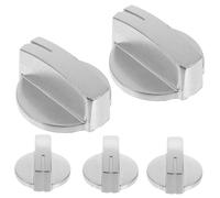 COLLBATH Boutons de Cuisinière à Gaz Faciles à Installer et Légers en Acier Inoxydable Argentés Lot de 5 pour Restaurant et Autres Lieux
