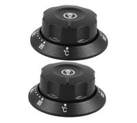 COLLBATH Boutons Gaziniere Bouton de Commande du Thermostat en Plastique Noir Lot de 2 Design Ergonomique Compatible Four et Cuisinière à Gaz