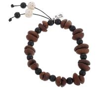COLLBATH Bracelet de grains de café bracelet perlé extensible bracelet en perles extensibles bracelet de poignet perlé Corde élastique Brown