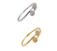 COLLBATH Bracelet Jonc Femme Ouvert Double Perles Croix Extensible Manchette Doré
