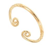 COLLBATH Bracelet Jonc Vintage Style Chinois Motif Ouvert Plaqué Or Fil Large Taille Réglable Bras Minimaliste