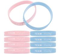COLLBATH Bracelets en Silicone pour Fête de Révélation, 10 Pièces, Couleurs Rose et Bleu, Taille Ajustable, Bracelets D’Équipe pour Garçons et Filles, Accessoires Légers pour Événements