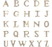 COLLBATH Breloques pour Ongles en Alliage Alphabet 26 Lettres Strass Décoratifs pour Nail Art Set Manucure 1 Ensemble Accessoires Nail Art pour Décoration D’Ongles Femme