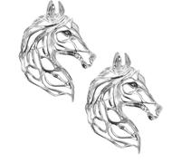 COLLBATH Broche Cheval du Zodiaque 2026 en Alliage Argenté Ajouré, Lot de 2 Broches Équestres Souvenir de Course pour Femme et Homme, Accessoire Feng Shui Polyvalent pour Costume et Robe
