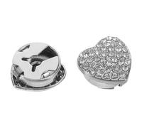 COLLBATH Cache-boutons 2PCS forme cœur en alliage et cristal - Clips décoratifs pour chemisiers femme - Installation simple pour projets DIY divers - Idéal pour robes et cadeaux lors des