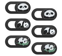 COLLBATH Cache-Webcam pour PC Portable Housse Ordinateur 6PCS ABS Noir Motif Panda Protection Universelle Contre espionnage Usage Bureau