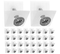 COLLBATH Caisses de Tiroir Blanches 45° pour Réparation Meuble Kit de 50 Pièces Vis 3,5x16 Mm en Plastique Supports pour Fonds de Tiroirs Affaissés Quincaillerie Stabilisation