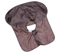 COLLBATH Cape de Coiffure Pliable Multifonctionnelle pour Coupe et Rasage, Tablier de Barbier Portable en Tissu Café, Protection pour Salon de Coiffure et Usage Personnel, Entretien Barbe