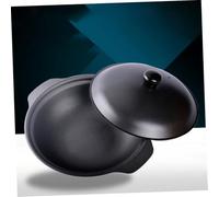 COLLBATH Casserole Fonte avec Couvercle Pot Cuisson Résistant Aux Chocs pour Mijotés Ragoûts et Riz Braisé Pot Vapeur Cuisson Polyvalent sans Revêtement Compatible Induction