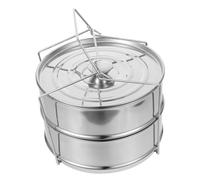 COLLBATH Casseroles Empilables En Acier Inoxydable 304 Support De Cuisson À La Vapeur À 2 Niveaux Pour La Cuisson En Casserole Couvercle Simple