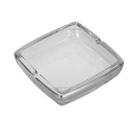 COLLBATH Cendrier Carré en Verre Transparent 10 CM pour Cigarettes et Cigares, Design Moderne Base Stable Antidéversement, Maison et Bureau, Accessoire Décoratif et Fonctionnel