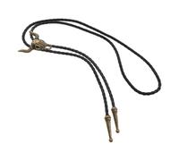 COLLBATH Chaîne De Chemise Vintage Colliers Boho Pour Femmes Longs Collier De Chaîne De Corde Pour Les Hommes Bijoux De Cow-boy Rustique Cravate Bolo Rustique Pour Hommes Dark Brown Alliage
