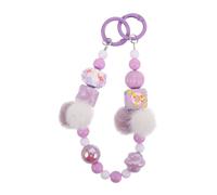 COLLBATH Chaîne de Téléphone Portable Breloque Perles Peintes et Pendentif Peluche, Cordon Décoratif pour Étui Écouteurs et Téléphone Portable
