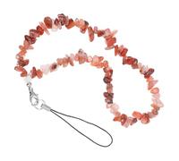 COLLBATH Chaîne de Téléphone Portable en Pierres de Cristal Naturelles pour Femme, Accessoire Anti-perte, Cordon Chic en Pierres Précieuses Rouge Sang, Lanière Élégante et Légère, Présent