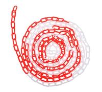 COLLBATH Chaîne Plastique de Sécurité Rouge et Blanche Barrière Avertissement Flexible pour Contrôle Foule Isolation Route et Parking Chaîne de Délimitation Pratique