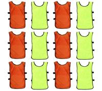 COLLBATH Chasubles d'entraînement Football Polyester 12pcs avec Ouverture latérale pour entraînements d'équipe et Sports collectifs en extérieur
