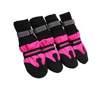 COLLBATH Chaussures Chaudes pour Chien Extérieur Élégantes Chaussures De Marche Antidérapantes Confortables pour Chien Portant du Rose XXL
