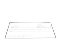 COLLBATH Chèque Réutilisable Extra-Large Rectangulaire Effaçable à Sec en Papier Enduit Blanc pour Remises de Prix et Anniversaires