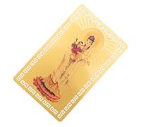 COLLBATH Chinese Style Fortune Amulet Kwan Yin Metal Card For Luck Success And Protection Lightweight Spiritual Wallet Charm