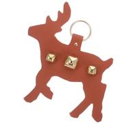 COLLBATH Clochettes de Porte de Noël en Polyuréthane Support Décoration de Porte Renne Festive pour Poignée Carillon Hivernal à Suspendre Ambiance Rustique et Sonore pour Entrée
