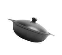 COLLBATH Cocotte en Fonte Jaune Casserole en Fer avec Couvercle Surface Lisse, Conservation Chaleur pour Riz et Poulet Braisé pour Cuisson Maison