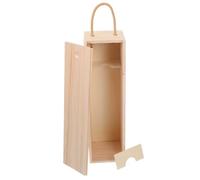 COLLBATH Coffret Porte-Bouteille en Bois Naturel avec Poignée, Boîte à Vin Individuelle, Boîte d'emballage pour Bouteille, pour Présent Vin, Pique-niques et Réunion Familiale