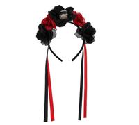 COLLBATH Coiffure de Mariée Rouge Halloween Skull Headband Accessoire Créatif pour Fête Jour des Morts et Carnaval