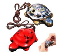 COLLBATH Collier Ocarina en céramique à 6 trous, lot de 2, tortue, instrument de musique polyvalent pour enfants, blanc