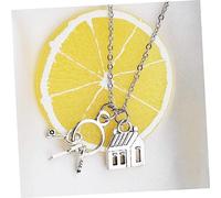 COLLBATH Collier Pendentif Clé Maison Chaîne Pull Simple et Élégant Crémaillère Original pour Femme et Homme