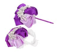 COLLBATH Corsage de Mariage avec Roses Ruban et Poignet et Boutonnière et Confortable Fleurs de Mariée pour Demoiselles Honneur et Mariés
