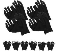 COLLBATH Coton Moufles de Travail 24 Paires Lot Noirs, Épais | Respirants pour Chaleur, Usage Jardinage et Atelier, Adaptés aux Outils et Matériaux de Chantier