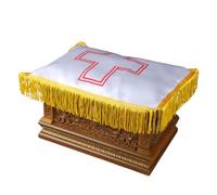 COLLBATH Couvre-urne Funéraire Tissu de Soie à Motif Croix Housse de Recouvrement pour Boîte à Cendres Fournitures Funéraires Solennelles