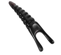 COLLBATH de Massage Yeux Corne Naturelle Portable Outil Gua Sha Mini pour Visage et Cou Thérapie Acupression pour la Oculaire avec Surface Corne de Buffle Noir Compact et Facile à