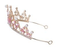 COLLBATH Diadème en Alliage avec Strass et Perles, Or Rose avec Motifs Branches, Accessoire Cheveux Mariage et Fête, Bandeau Ajustable pour Demoiselle D’honneur et Cérémonie