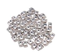 COLLBATH Écrous en T M5 Acier Carbone Nickelé pour Profilé Aluminium 20x20mm Lot de 100 Installation Facile, Adaptés aux Extrusions Européennes en Aluminium Argenté