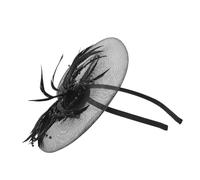 COLLBATH Élégant Serre-tête Plume Maille Noire Pince à Cheveux Légère Pour Mariage Fête Et Soirée Accessoire Coiffure Femme Sophistiqué