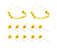 COLLBATH Ensemble 2 pièces bandeau et 10 épingles à cheveux tournesol en tissu jaune pour accessoires coiffure enterrement de vie de jeune fille filles
