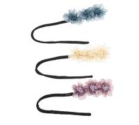 COLLBATH Ensemble de 3 Accessoires Chignon Paresseux Taille Moyenne en Organza Coloré pour Femmes, Outil Coiffure Cheveux Longs Épais, Coiffures Chignon Fleuri, Usage Quotidien et Soirée