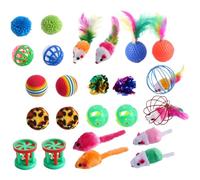 COLLBATH Ensemble de Jouets Interactifs pour Chats Rebondissants pour Chatons avec Clochette Couleur Aléatoire