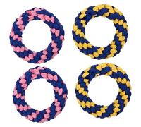 COLLBATH Ensemble de Jouets Mignons pour Animaux de Compagnie 4 pièces Jouets pour Chiens en Corde de Coton Faits à la Main Jouets à mâcher sûrs et pour Le Jeu et la Dentition des Chiens