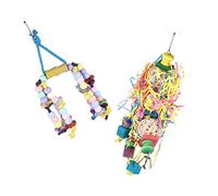 COLLBATH Ensemble de Jouets pour Perroquets Jouets à Mordre à Dessiner sans Danger pour Les Calopsittes Les Perruches Les Petits Oiseaux
