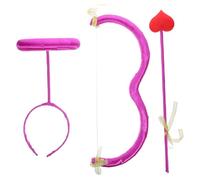 COLLBATH Ensemble Flèche et Arc de Cupidon Violet Serrage-Tête Halo D’Ange pour Costume de Cupidon Femme Bandeau Décoratif Léger et Réutilisable Tenue Fête Cosplay et Saint-Valentin