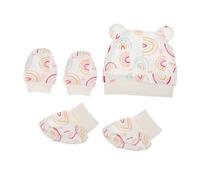 COLLBATH Ensemble pour Bébé -né Bonnet en Coton Anti-griffures Doux et Moufles Confortables, pour L'hiver Froid, Peau Sensible, 1 Set