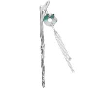 COLLBATH Épingle à Cheveux Chinoise à Pompon Pendant, Bâtonnet à Cheveux Style Chinois, Alliage de Zinc et Plastique, Argenté, Motif Dragon et Boucle de Paix, pour Femmes et Filles, Tenue