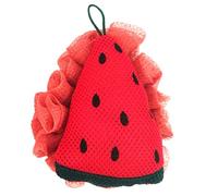 COLLBATH Éponge de Bain Exfoliante Dessin Animé Motif Pastèque Rouge 1 Grosse Taille Boule de Bain Corps Femmes Spa Suspendue