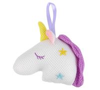 COLLBATH Éponge de Bain Exfoliante Licorne Cartoon Blanche Douce et Élastique Massage Apaisant pour Peau Sensible Adaptée Adultes