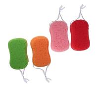 COLLBATH Éponges de Bain Lavables Lot de 4, Forme Huit, Couleurs Variées, pour Gommage et Nettoyage Peau, Accessoires Bain pour Toute la Famille Couleur Aléatoire