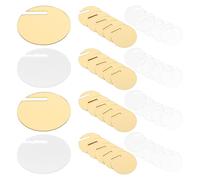 COLLBATH Étiquettes à Vin Rondes en Acrylique Miroir Or et Transparent 60 Pcs Disques D’Identification pour Verre pour Fêtes Mariages et Showers