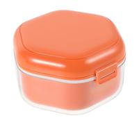 COLLBATH Étui de Rangement Portable pour Appareils Dentaires Invisibles Boîte de Trempage Orange Compacte Plastique Résistant Étui de Voyage Pratique pour Aligneurs et Protège-Dents