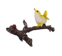 COLLBATH Figurine d'Oiseau Miniature en Résine Jaune, Décoration Imperméable pour Aquarium et Micro-Paysage, Ornement Réaliste de Branche d'Oiseau pour Jardin Féérique, Statuette Décorative
